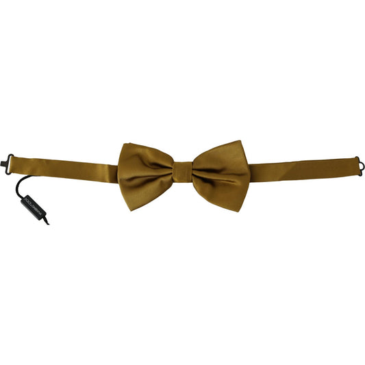 Dolce & Gabbana Yellow Mustard 100% Silk Butterfly Papillon Men Bow Tie FT1008