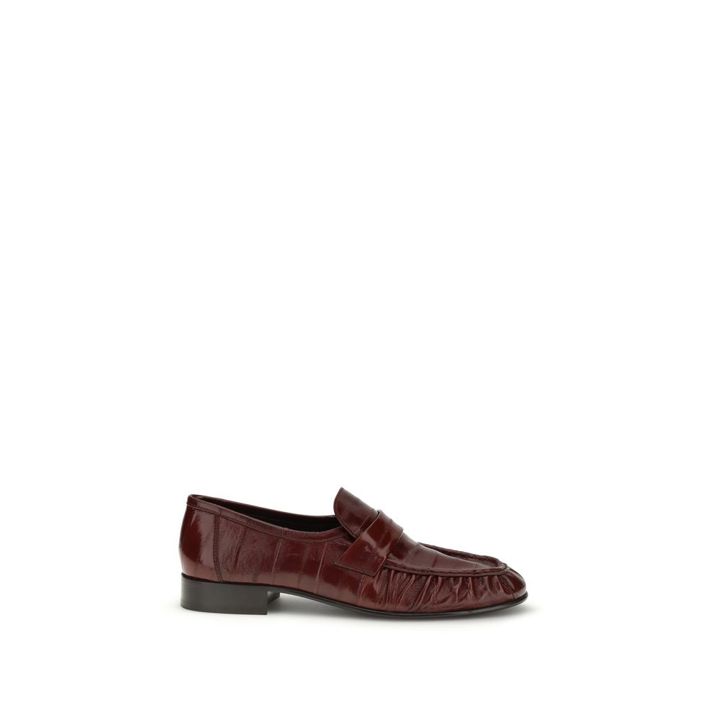 The Row Bordeaux Calf Leather Bos Taurus Slip-On Loafers
