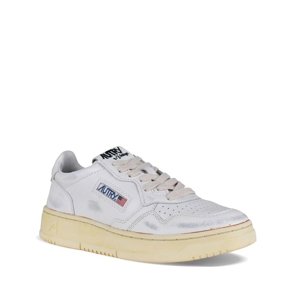 Autry White Leather Low Top Sneakers 1728,75611013280,Autry,EU40/US10,Low Tops - Sneakers - Shoes,New with tags,Shoes,Sneakers - Shoes,White,Women