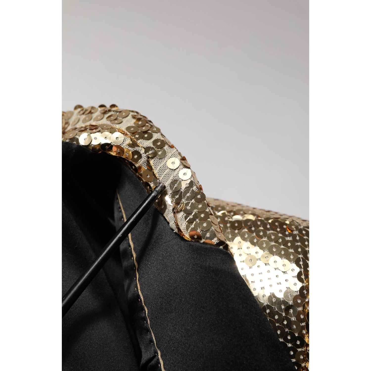 Dolce & Gabbana Gold Sequined Double Breasted Jacket Blazer