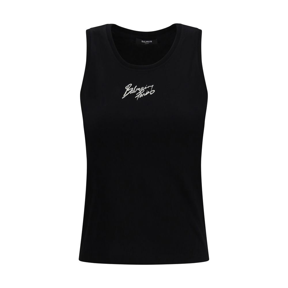 Balmain Black Cotton Top 1728,72470364320,Balmain,Black,Clothing,L,New with tags,Sportswear - Clothing,Tops - Sportswear - Clothing,Women