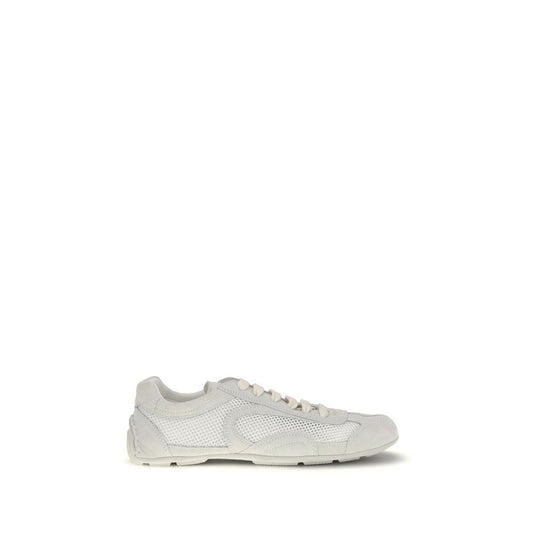 Prada White Fabric Low Top Sneakers 1728,72470364320,EU37.5/US7.5,EU38.5/US8.5,EU38/US8,EU39/US9,EU40/US10,EU41/US11,Low Tops - Sneakers - Shoes,New with tags,Prada,Shoes,Sneakers - Shoes,White,Women