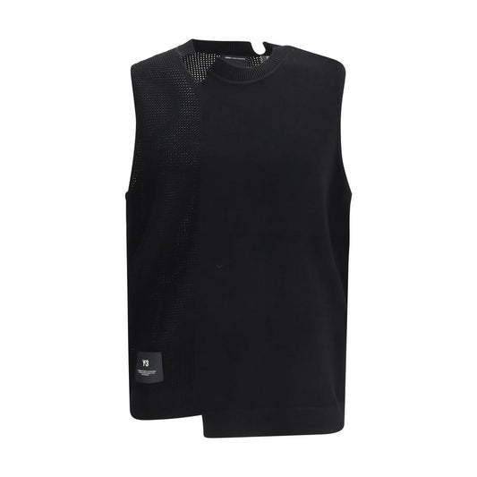Y-3 Black Cotton Sweater 1728,72470364320,Black,Clothing,M,Men,New with tags,S,Sleeveless - Sweaters - Clothing,Sweaters - Clothing,XL,Y-3