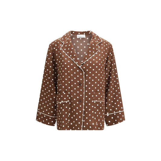 P.A.R.O.S.H. Brown Silk Pattern Shirt 1728,72470364320,Brown,Clothing,L,New with tags,P.A.R.O.S.H.,Pattern - Shirts - Clothing,Shirts - Clothing,Women