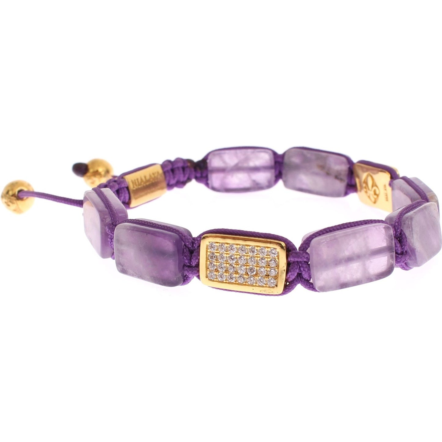 Nialaya CZ Amethyst 18K Gold 925 Bracelet Bracelet