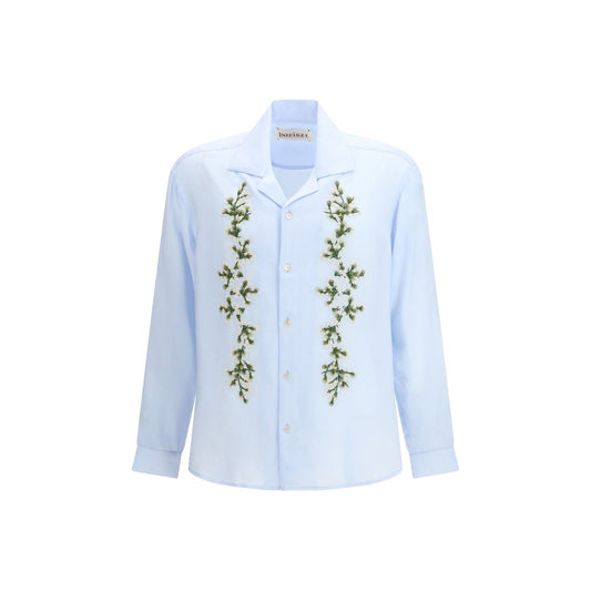 Baziszt Blue Cotton Dress Shirt 1728,72470364320,Baziszt,Blue,Clothing,Dress Shirts - Shirts - Clothing,L,M,Men,New with tags,S,Shirts - Clothing