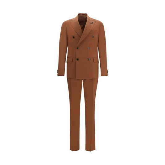 Lardini Brown Cotton Two-Piece Suit 1728,72470364320,Brown,Clothing,IT46 | S,IT48 | M,IT50 | L,Lardini,Men,New with tags,Suits & Blazers - Clothing,Two-Piece Suits - Suits & Blazers - Clothing