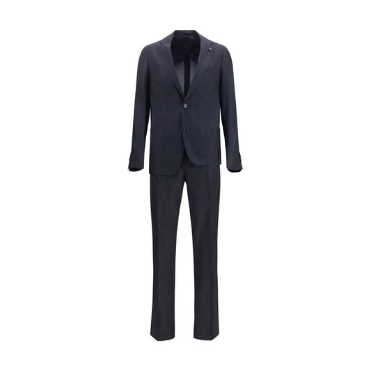 Lardini Blue Cotton Two-Piece Suit 1728,72470364320,Blue,Clothing,IT46 | S,IT48 | M,IT50 | L,IT52 | XL,IT54 | XXL,Lardini,Men,New with tags,Suits & Blazers - Clothing,Two-Piece Suits - Suits & Blazers - Clothing