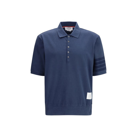 Thom Browne Blue Cotton Polo Shirt 1,1728,2,3,4,5,72470364320,Blue,Clothing,Men,New with tags,Polo Shirts - T-Shirts - Clothing,T-Shirts - Clothing,Thom Browne