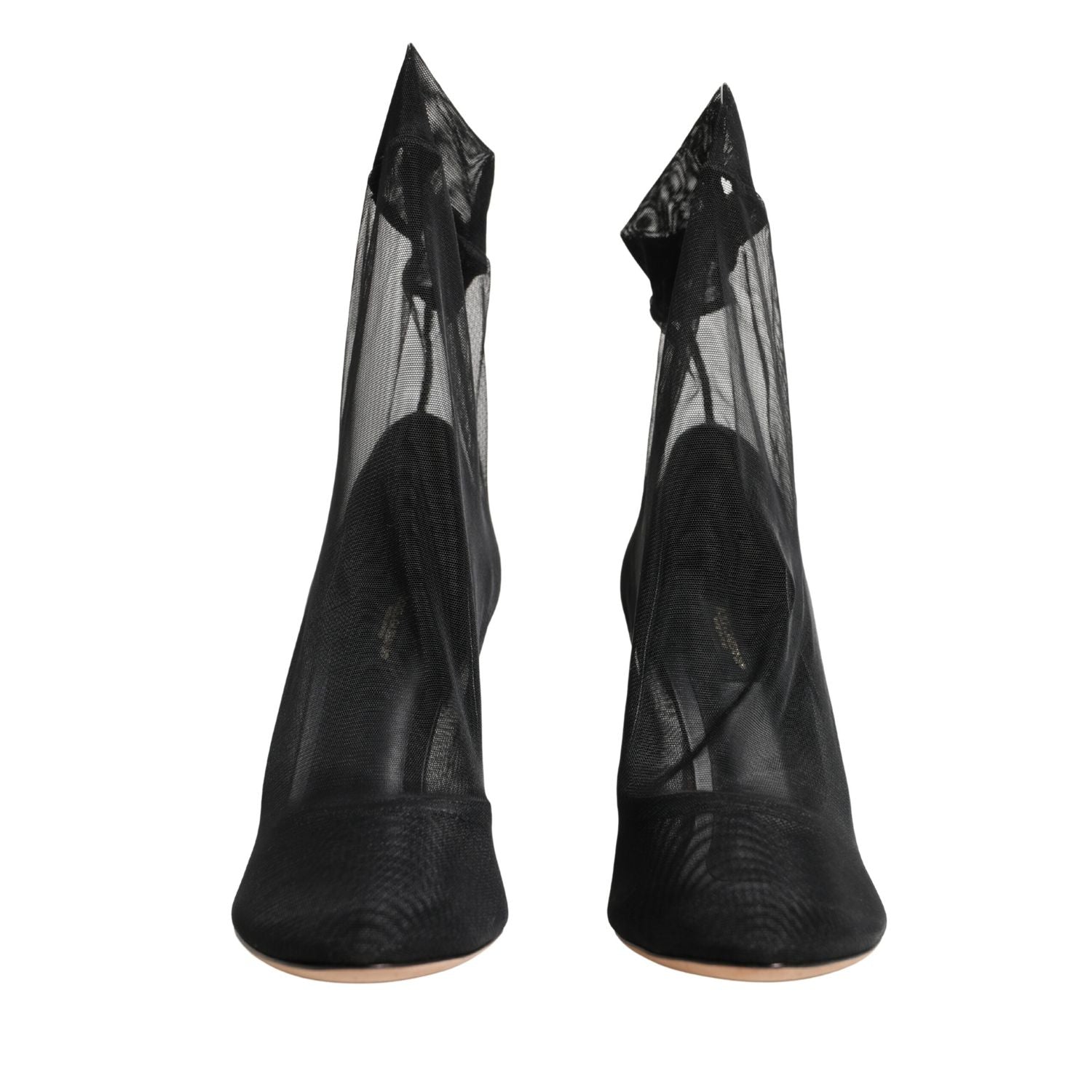 Dolce & Gabbana Black Nylon Stretch Mesh Sock Boots Shoes