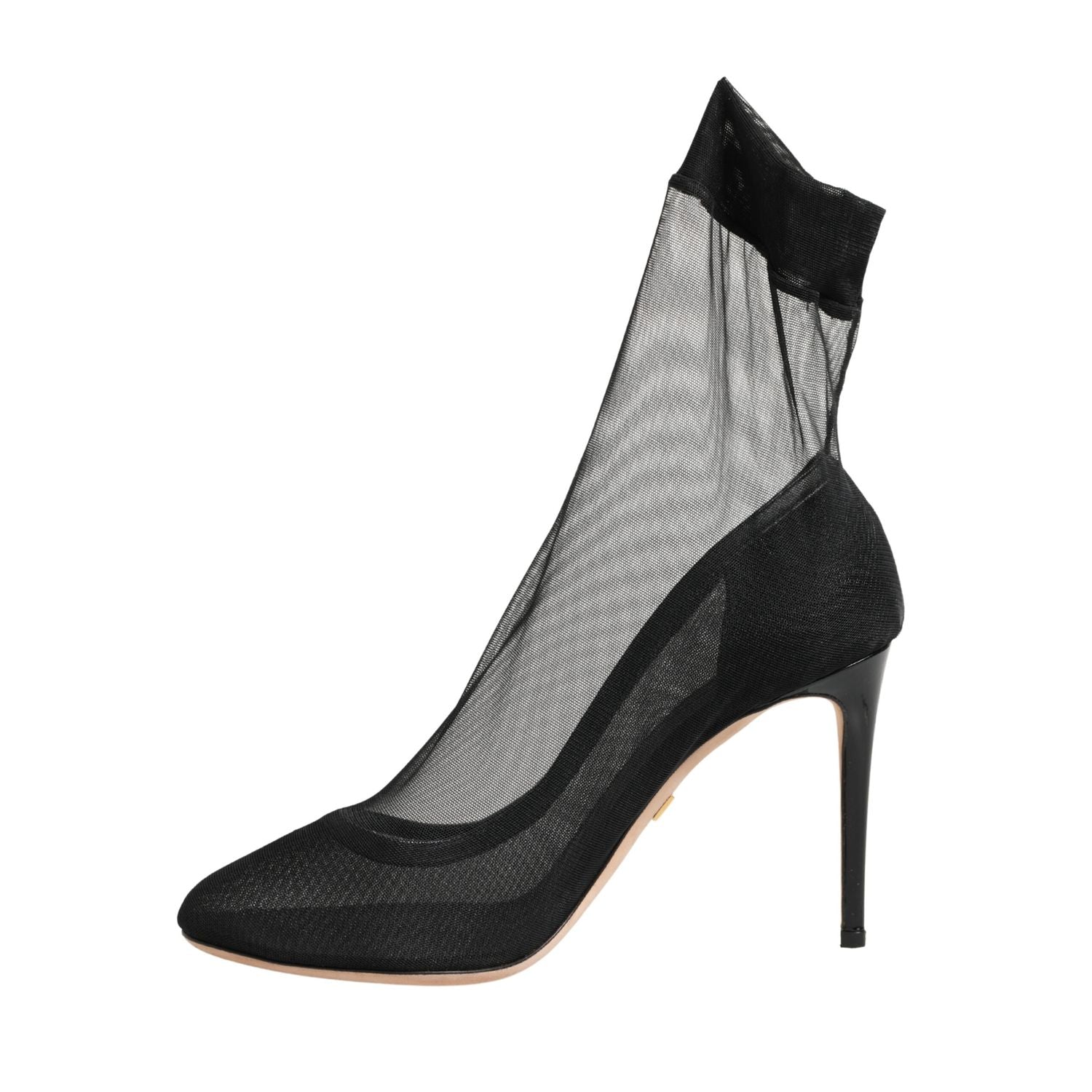 Dolce & Gabbana Black Nylon Stretch Mesh Sock Boots Shoes