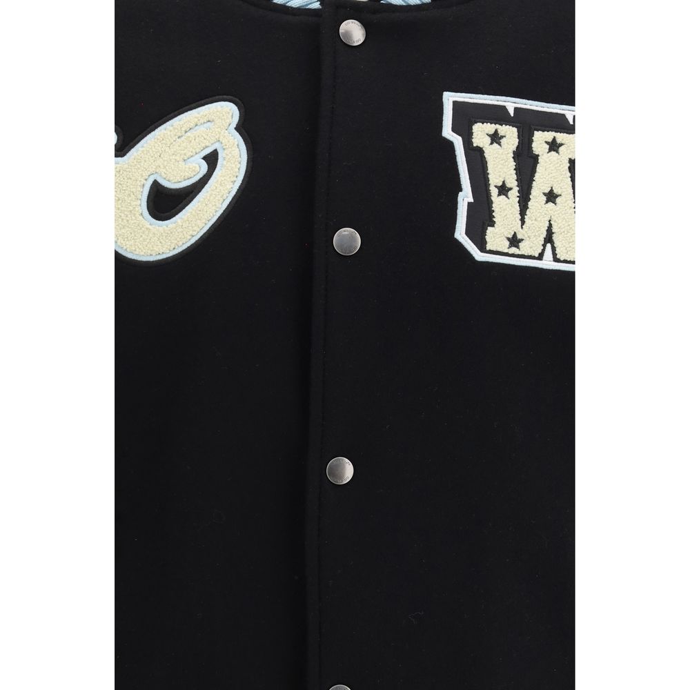 Off-White Black Wool Bomber 1728,72470364320,Black,Bombers - Jackets & Coats - Clothing,Clothing,IT48 | M,Jackets & Coats - Clothing,Men,New with tags,Off-White
