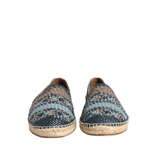 Dolce & Gabbana Blue Gray Slip On Buffalo Espadrille Shoes
