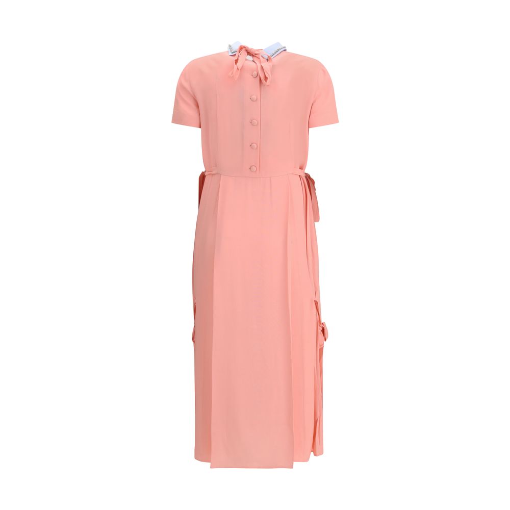 Prada Multicolor Viscose Casual Dress 1728,72470364320,Casual - Dresses - Clothing,Clothing,Dresses - Clothing,IT40 | M,Midi - Dresses - Clothing,Multicolor,New with tags,Prada,Shortsleeve - Dresses - Clothing,Women
