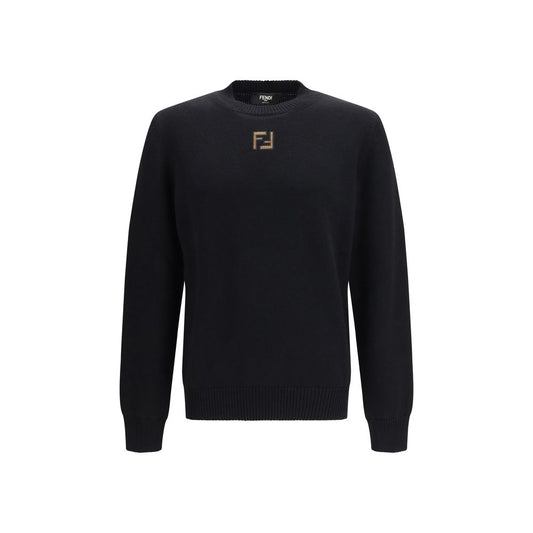Fendi Black Fleece Wool Sweatshirt 1728,72470364320,Black,Clothing,Fendi,IT52 | XL,Men,New with tags,Sweaters - Clothing,Sweatshirts - Sweaters - Clothing