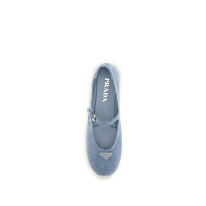Prada Blue Goatskin Ballet Flats 1728,72470364320,Ballet Flats - Flats - Shoes,Blue,EU38.5/US8.5,EU40/US10,Flats - Shoes,New with tags,Prada,Shoes,Women