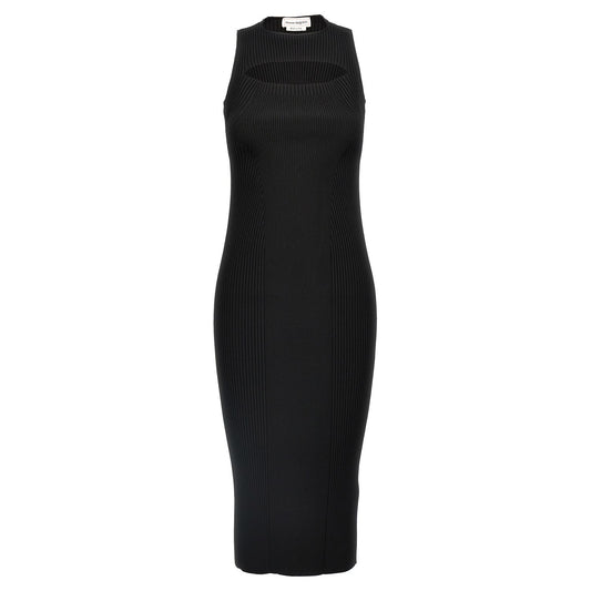 Alexander McQueen Black Viscose Midi Dress