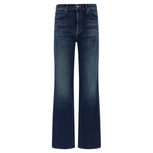 Mother Denim Blue Cotton Straight-Leg Jeans