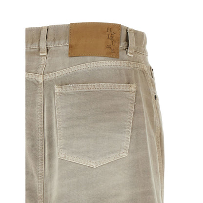 Haikure Gray Cotton Midi Skirt