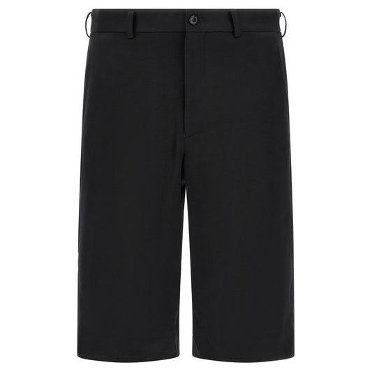 Comme Des Garçons Black Wool Bermuda Shorts