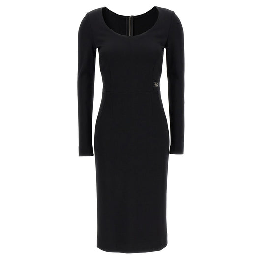 Dolce & Gabbana Black Viscose Midi Dress