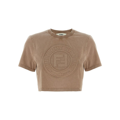 Fendi Brown Cotton T-Shirt