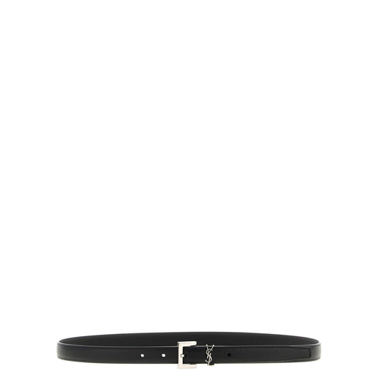 Saint Laurent Black Calfskin Regular Belt