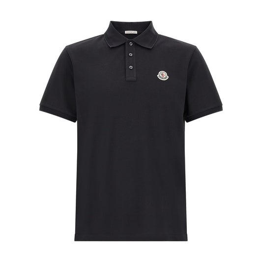Moncler Blue Cotton Polo Shirt