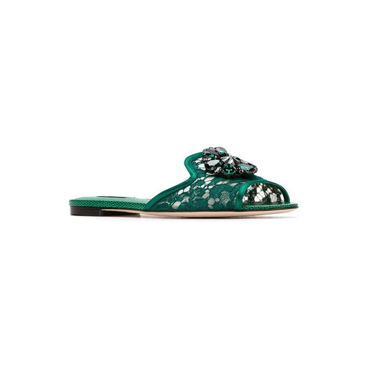 Dolce & Gabbana Slippers in lace with crystals CQ0023AG6678M072