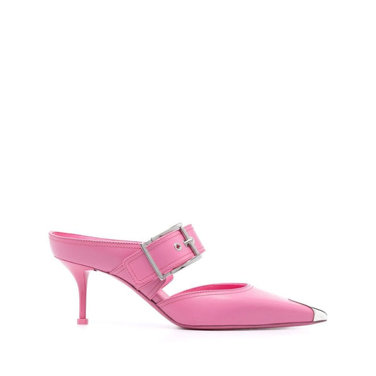 Alexander McQueen 75mm Metallic toe-cap Detail Mules High Heel