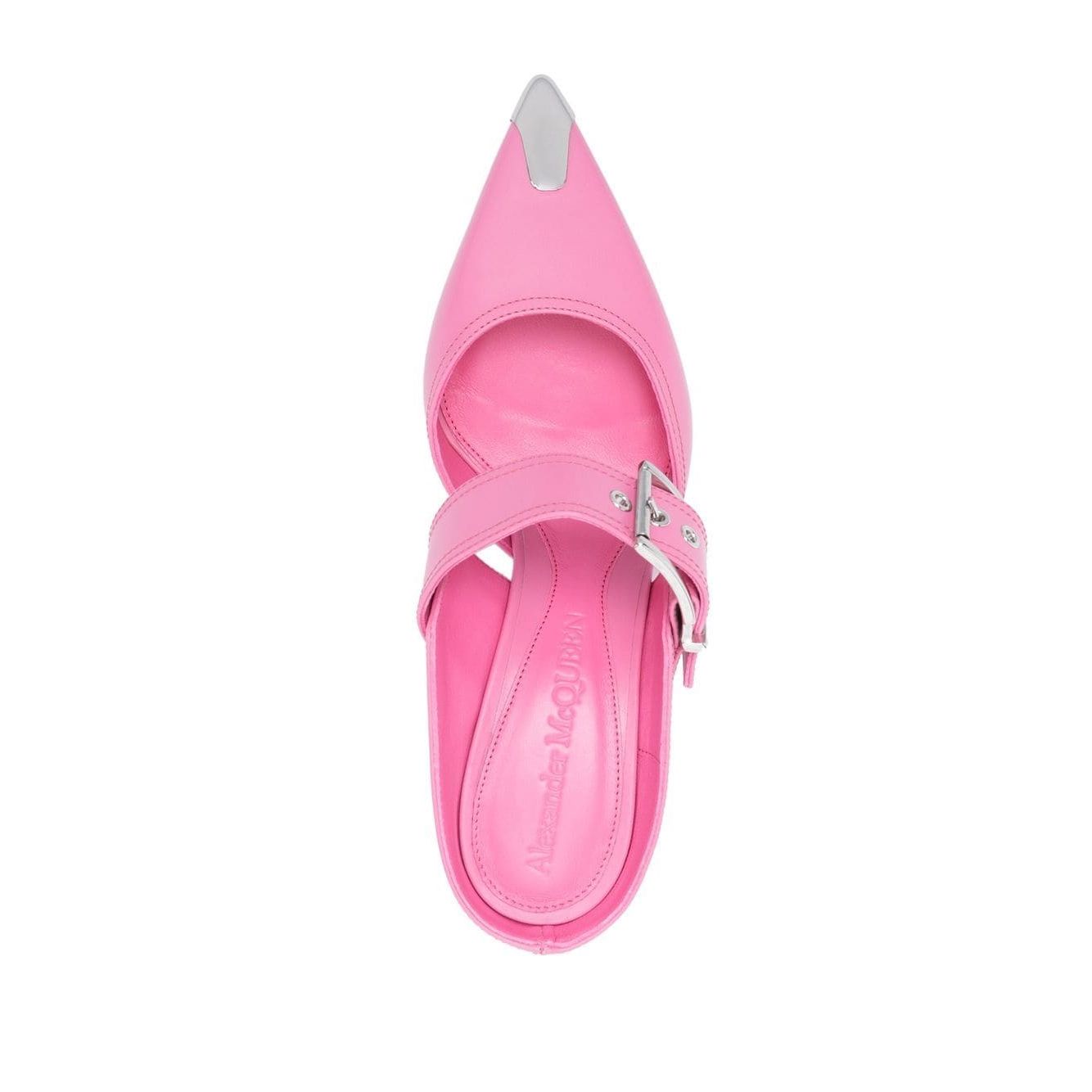 Alexander McQueen 75mm Metallic toe-cap Detail Mules High Heel