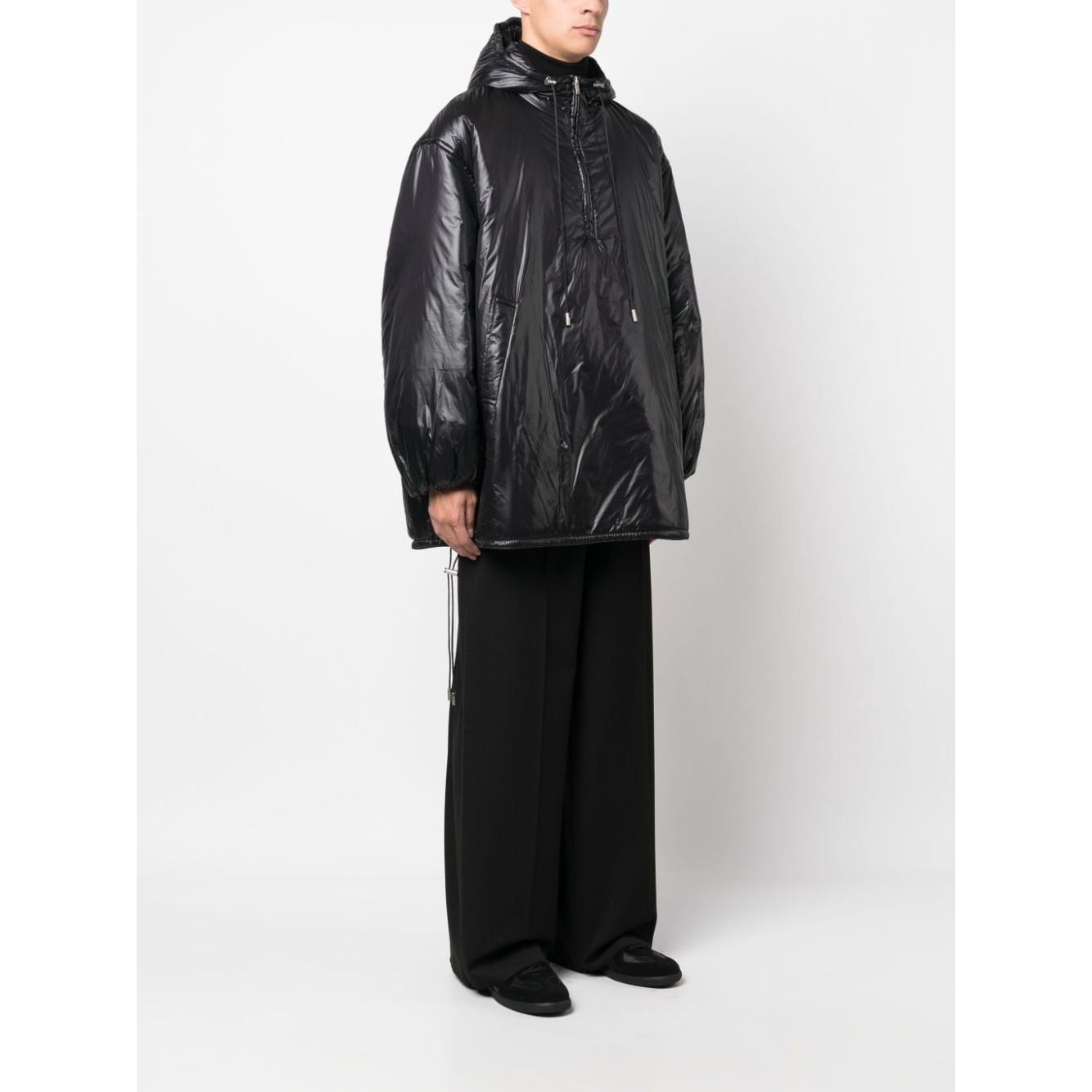 Saint Laurent Cassandre logo-embossed hooded raincoat Jackets