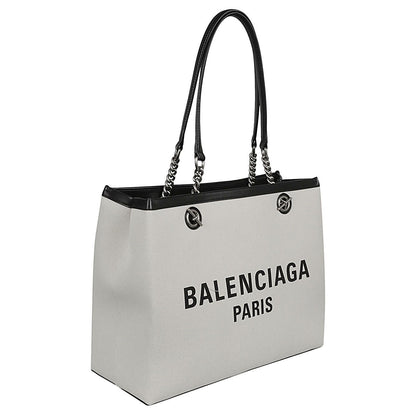 Balenciaga logo print canvas tote bag