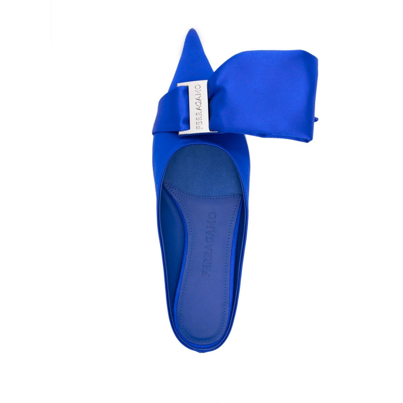 Ferragamo asymmetric-bow Satin Mules Sandals