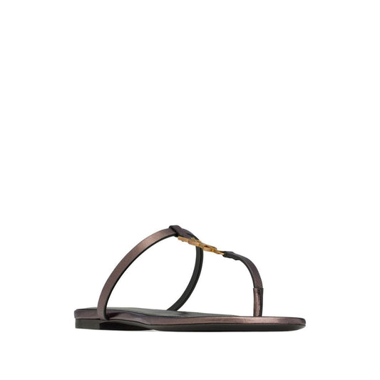 Saint Laurent Cassandre leather thong sandals 7760810NLDD2121