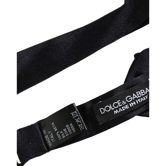 Dolce & Gabbana Men Black 100% Silk Adjustable Neck Papillon Bow Tie