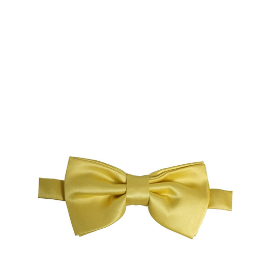 Dolce & Gabbana Men Yellow 100% Silk Adjustable Neck Papillon Bow Tie