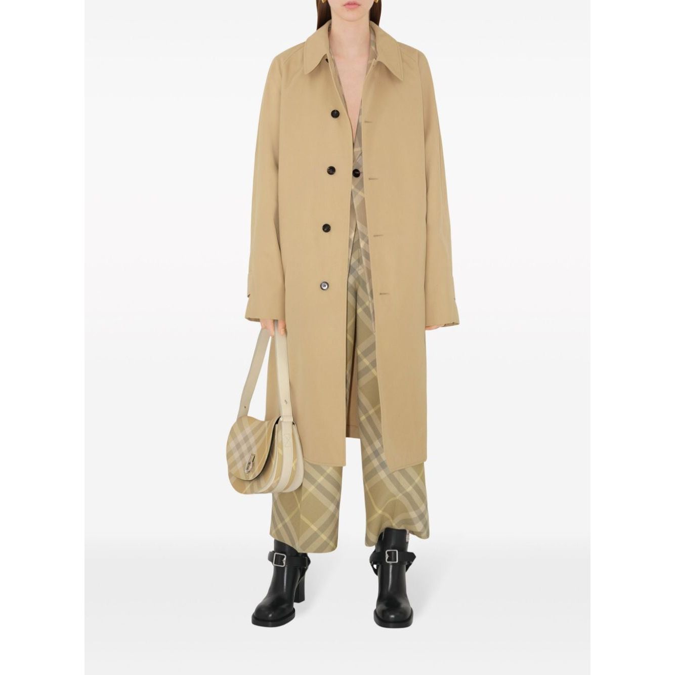 Burberry check-print tailored wool trousers