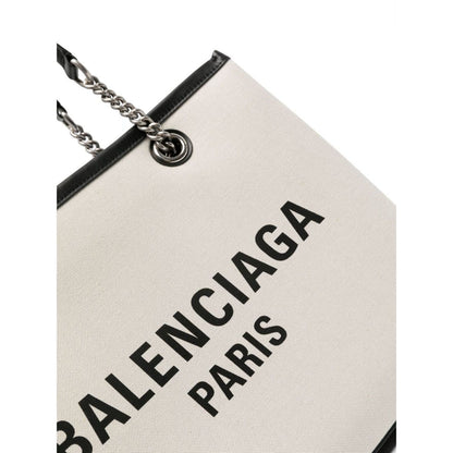 Balenciaga Logo Print Canvas Tote Bag