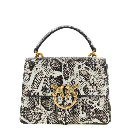PINKO Gray Calfskin Handbag