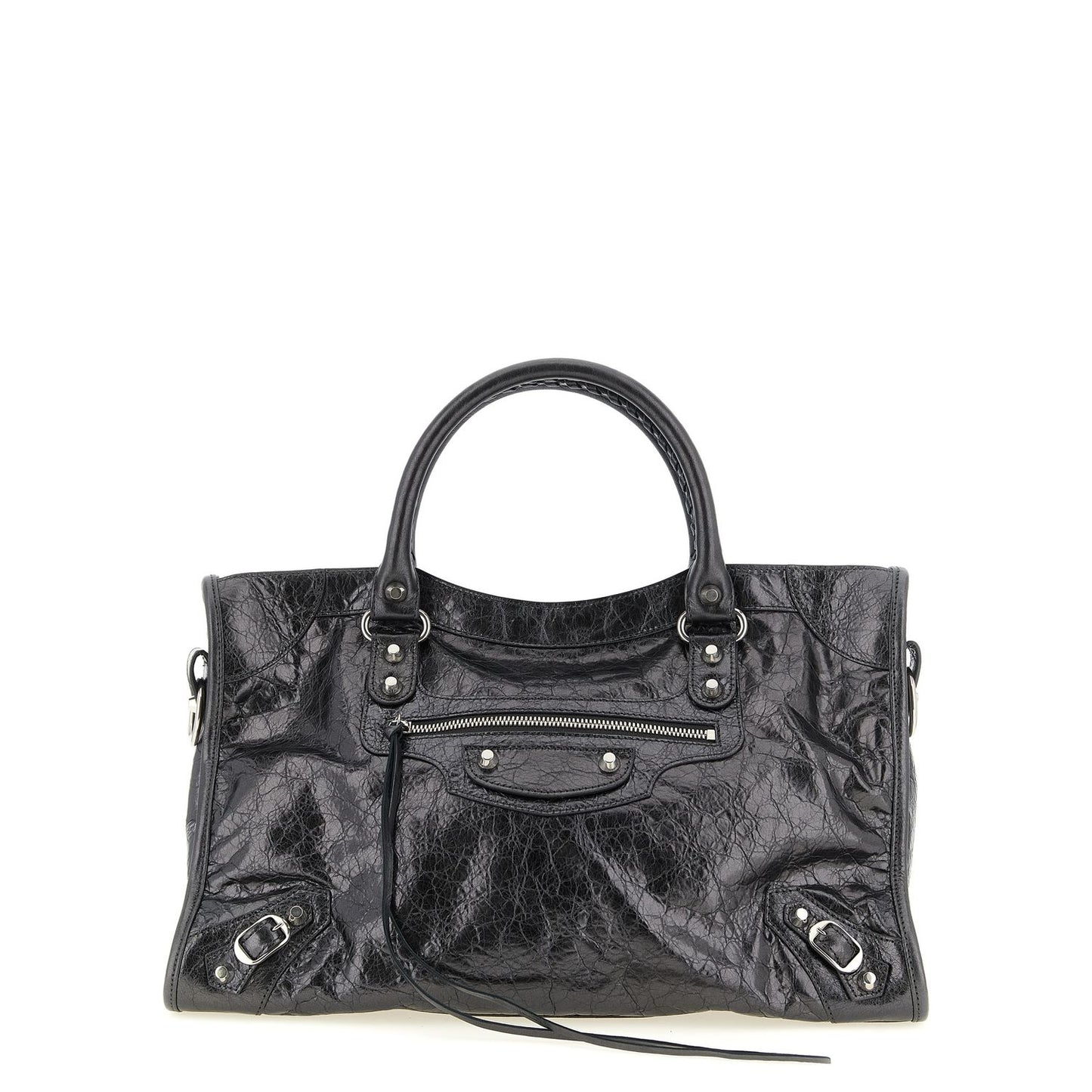 Balenciaga Silver Lamb Leather Handbag
