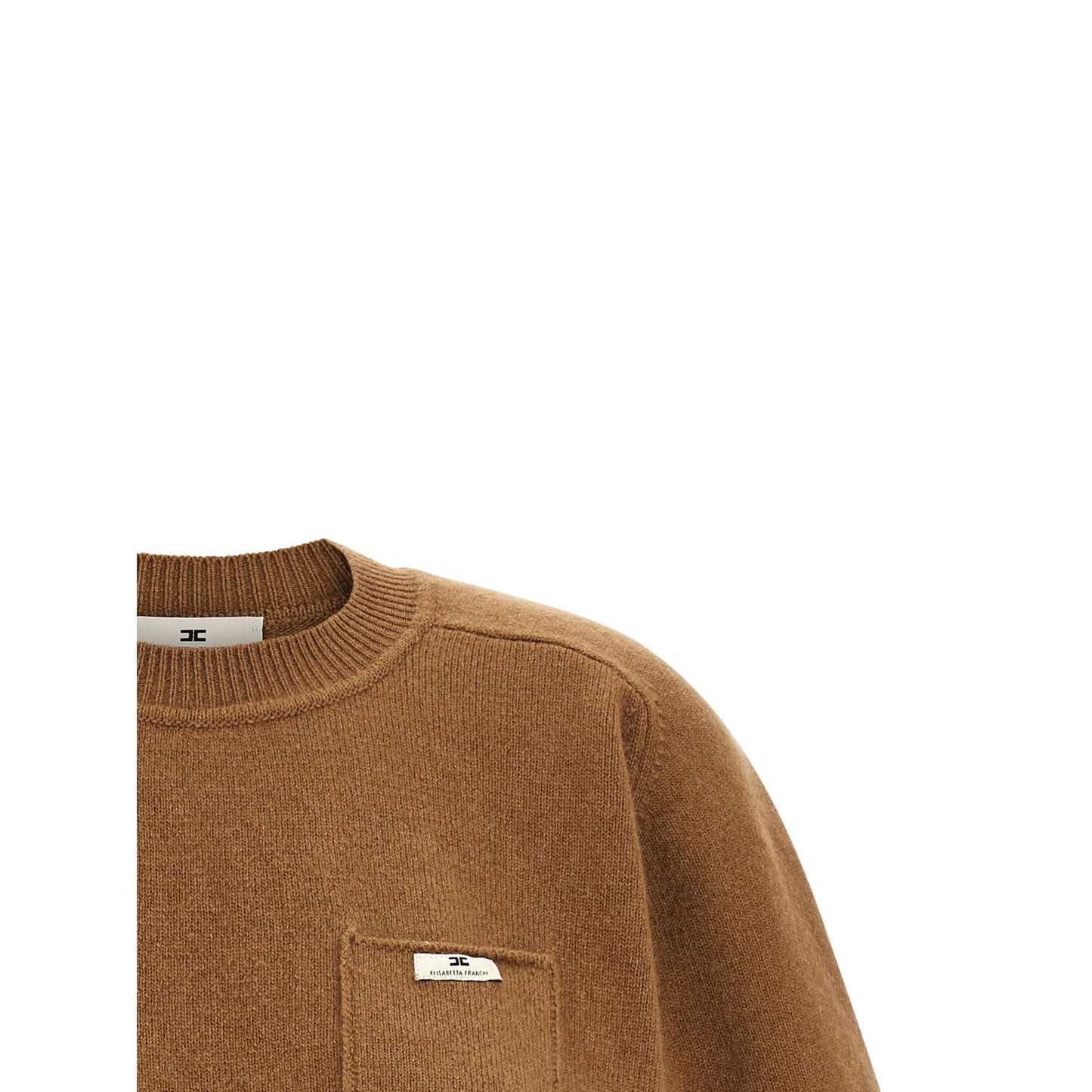 Elisabetta Franchi Brown Wool Sweatshirt