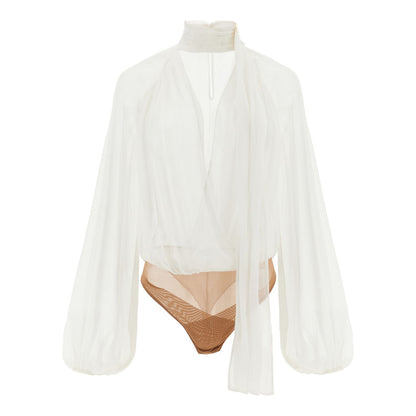 Elisabetta Franchi White Viscose Bodysuit