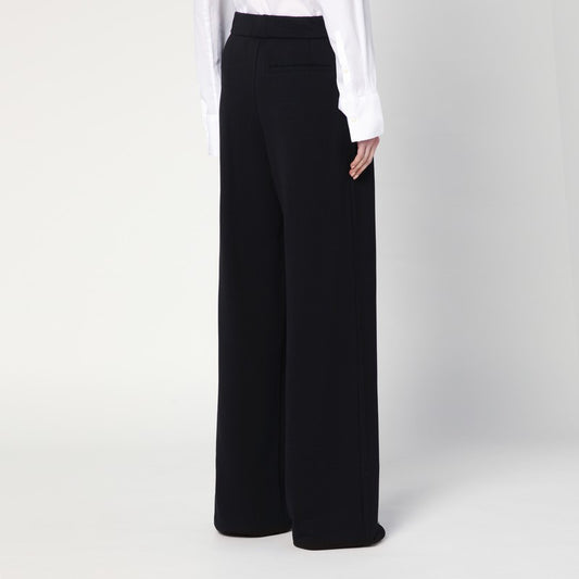 Dries Van Noten Wide black cotton trousers
