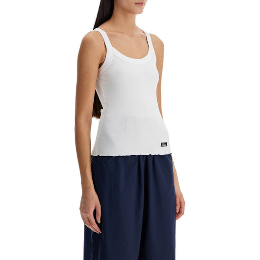 Rotate ribbed tank top with logo label
