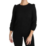 Dolce & Gabbana Black Floral Lace Zipper Top Blouse TSH3029-36