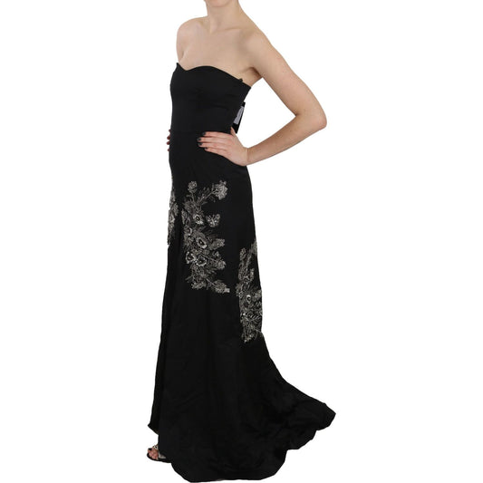 John Richmond Black Sequined Flare Ball Gown Dress DR1679-42