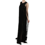 John Richmond Black Silk Beaded Sequined Sheer Dress DR1682-42