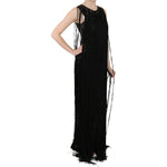 John Richmond Black Silk Beaded Sequined Sheer Dress DR1682-42