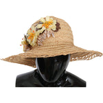 Dolce & Gabbana Elegant Beige Floral Bucket Hat Dolce & Gabbana Rosy Brown